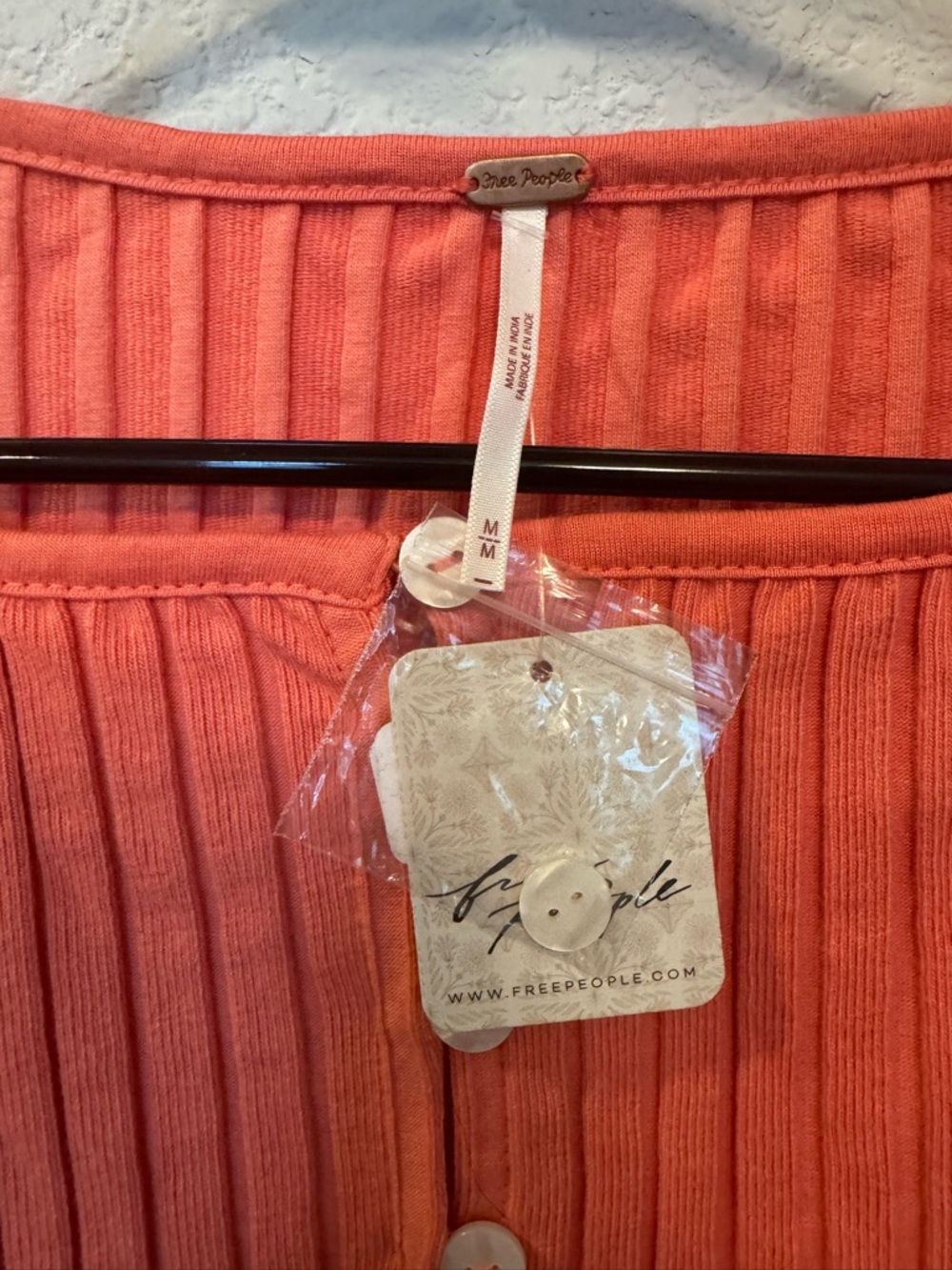 Free People Ribbed Button Front Top 🌺✨NWT - Picture 6 of 6